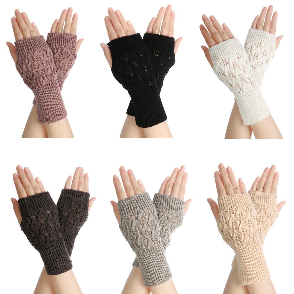 Women Girl Winter Autumn Warm Fingerless Half Mitten Knitted Wool Glove Wrist Gloves Exposed Finger