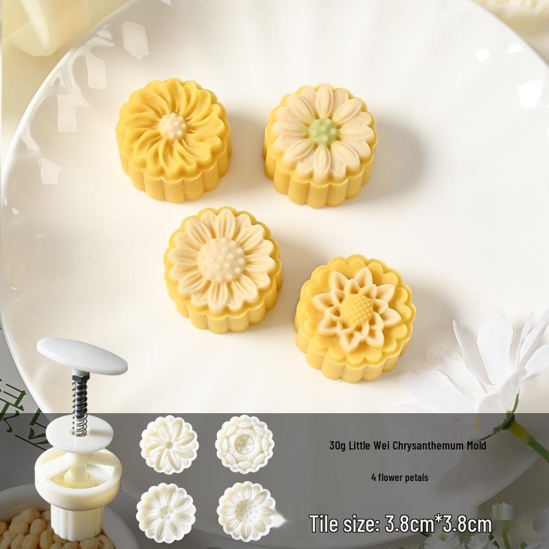 30g/50g Mung Bean Cake Mold 3D Embossing Mooncake Imprinter Pastry Baking Tool