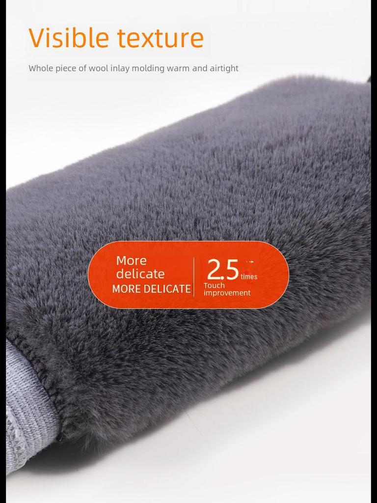 Thickened Winter Rabbit Fur Knee Pads for Warmth and Comfort