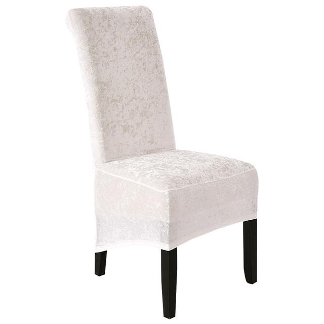Velvet Plush Xl Dining Chair Covers ,Stretch Chaircover ,Spandex High Chairs Protector Covers Seat Slipcover With Elastic