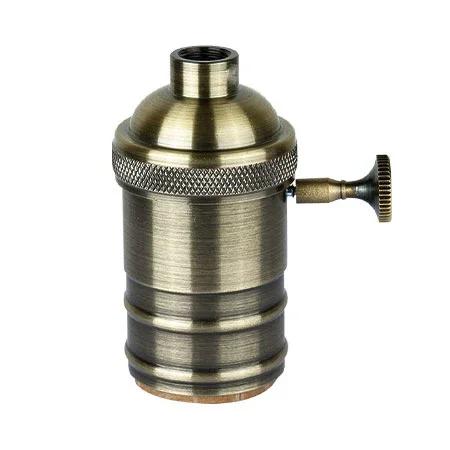 1/5PCS Vintage E26/E27 Retro Vintage Edison Industrial Light Bulb Lamp Holder Socket With Switch Copper Pendant Lamp Holder
