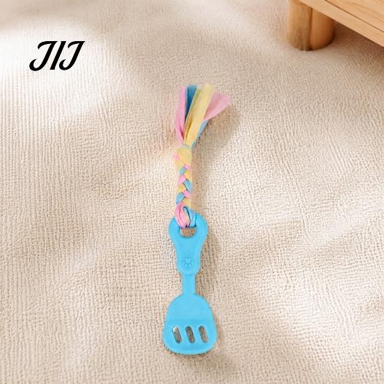 Teeth Cleaning Toys for Small Dogs Spatula Shaped Dog Chew Toy with Braided Fabric Rope, Interactive Puppy Teething Pet Molar Bite Toy, Medium Stress