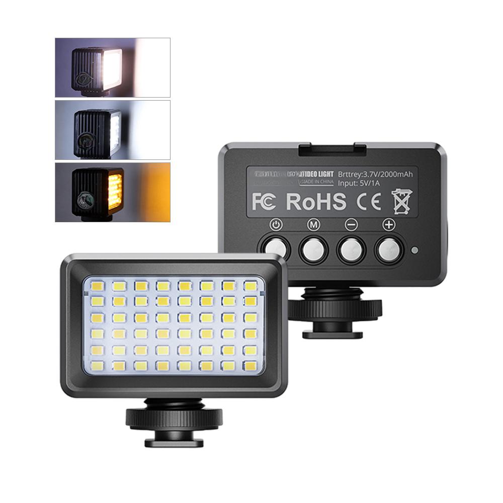 Waterproof Fill Light LED Diving Light 2700K-9000K Bi-color Temperature Mini LED Video Light Underwater 40M Built-in Battery for Underwater Photograp
