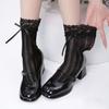 Spring and summer thin hollow mesh stacked socks jk Lolita Mary Jane Lace Princess Mid-Calf Socks Lace Over-the-Knee Socks