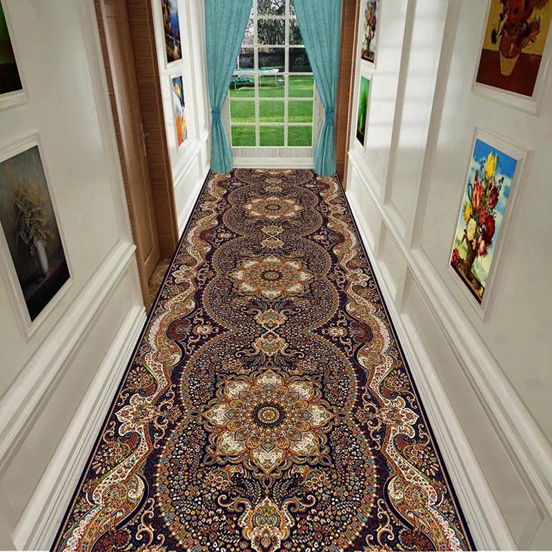 Persian Luxury Long Corridor Carpet Home Decor Bohemian Hallway Stairs Decor Hotel Aisle Runner Rug Anti Slip Kitchen Aisle Mat