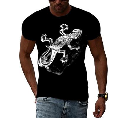 Tricou bărbați cu model Salamander Personalitate Moda Stradă Hip-hop Top cu gât rotund Vară Casual Trend Element Imprimare Tricouri