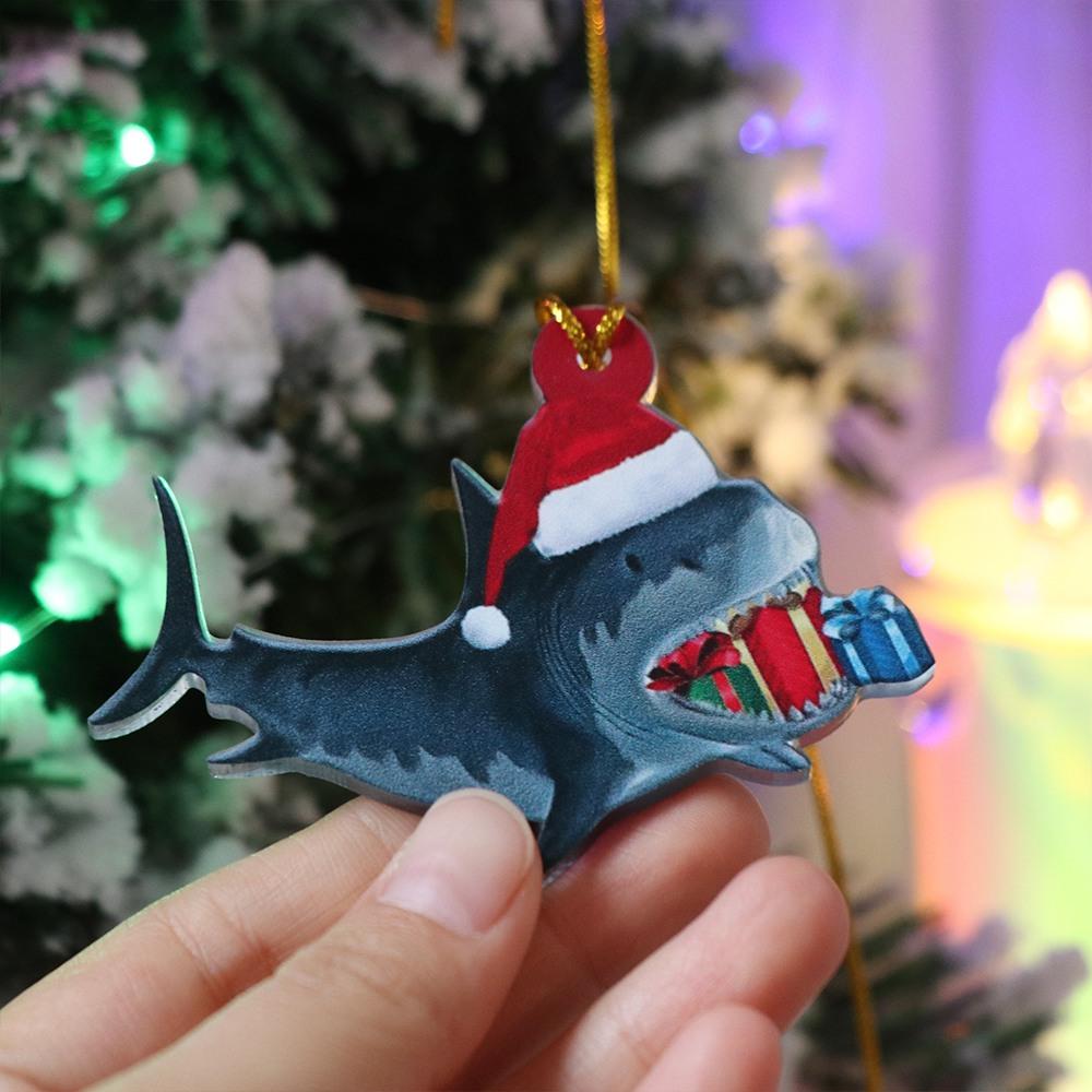 Hangings Christmas Shark Pendant Acrylic Christmas Tree Decoration  New Year