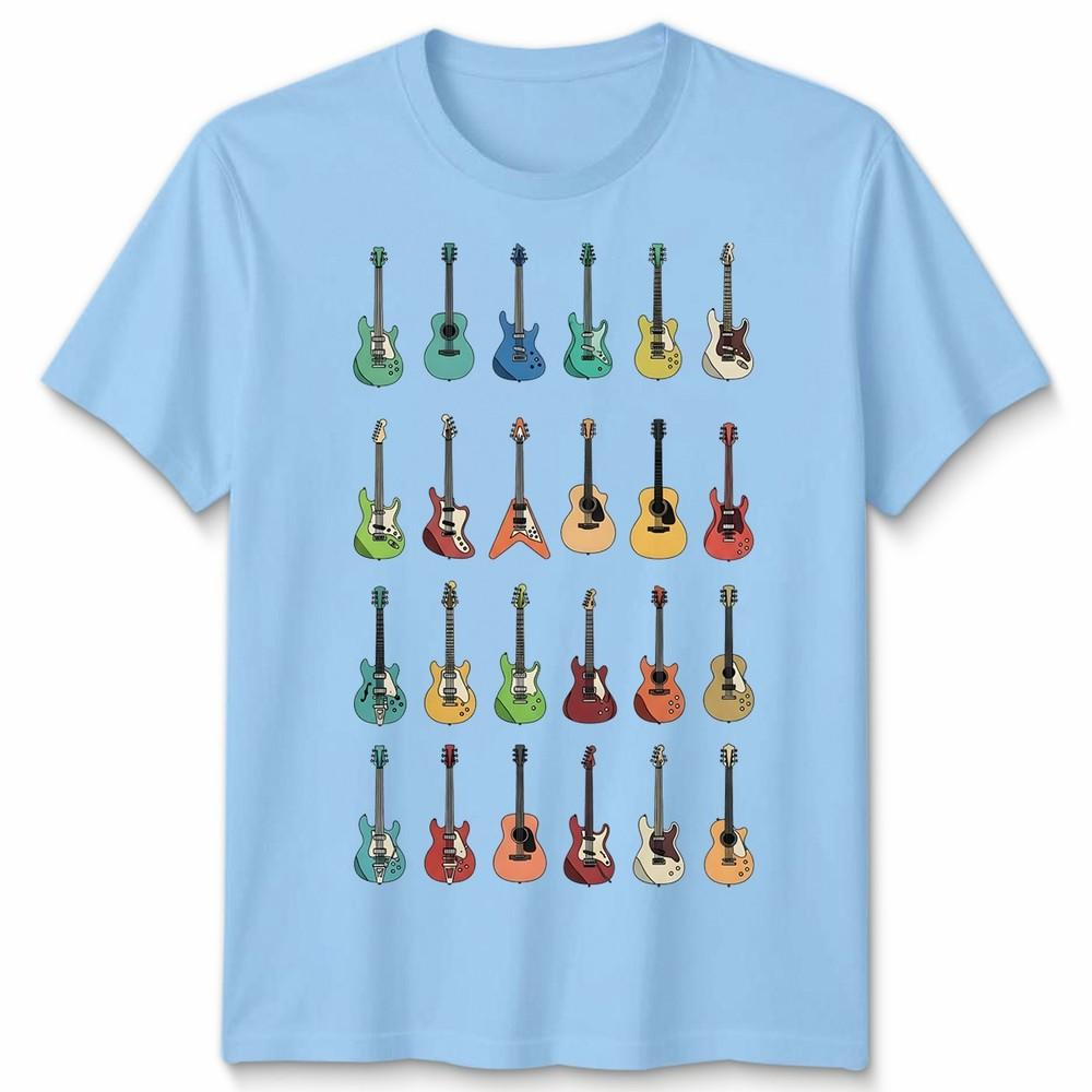 Unisex Music T Shirt Black Multicolour Small Crew Neck Vintage Guitar Lover Fun S