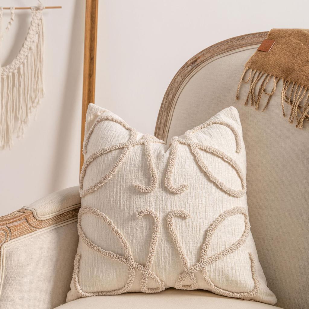 Ins Style Home Sofa High-End Pillow Cover Knitted Tassel Lamp Luxury Simple Hotel Bedside Pillow Cover Pillowcase