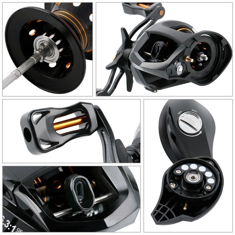 SOUGAYILANG Baitcasting Fishing Reel Ultra Light One-way Control 12+1BB Fishing Wheel 6.3:1 Gear Ratio Travel Bass Fishing Reel