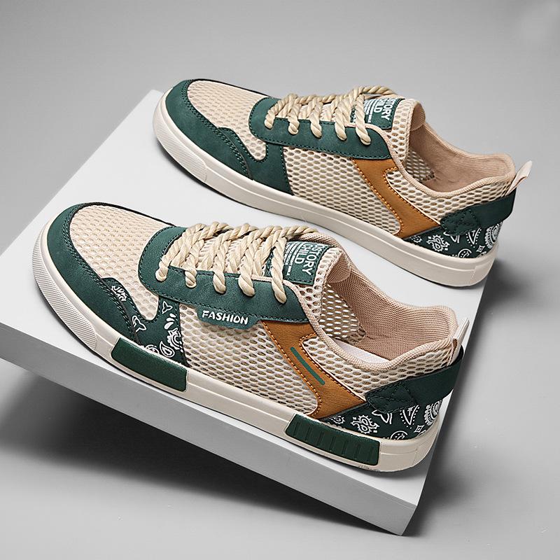 Summer Large Size Hollow Fashion Board Shoes Men's Shoes Comfortable Mesh Shoes Lightweight Trend Versatile Casual Sports Shoes