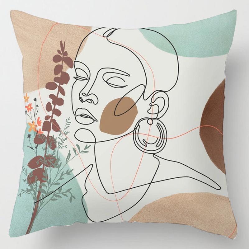 Square Pillow Cushion Living Room Sofa Pillow Simple Character Pillow Case Bedroom Window Sill Bay Window