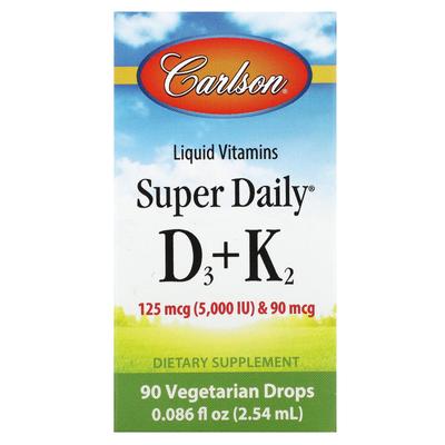Super Daily® D3 + K2, 125mcg(5,000IU) & 90mcg, 2.54ml(0.086fl Oz)