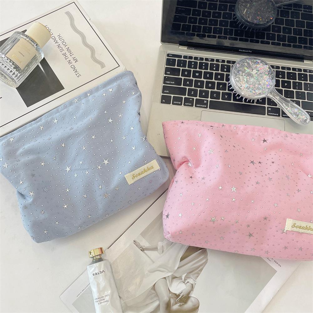 Star Sequined Cosmetic Bag, Large-capacity Storage Bag, Travel Skin Care Product Finishing Bag, Lipstick Storage.