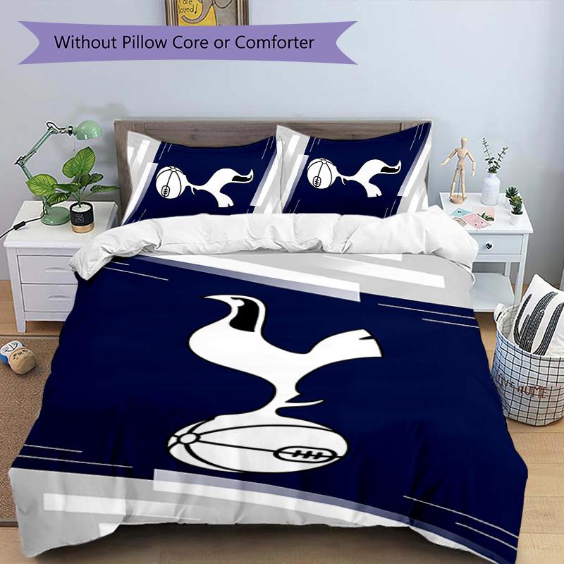 3pcs Tottenham Hotspur F.C pattern bedding set duvet cover set includes duvet cover &pillowcases,perfect all season bedroom decoration&gift
