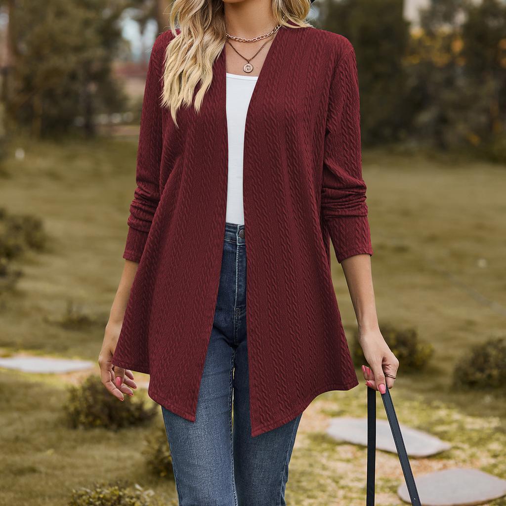 JKASHDK Moda damă ocazional toamnă iarnă imprimeu culoare uni cu mânecă lungă top lejer Bluze și cămăși