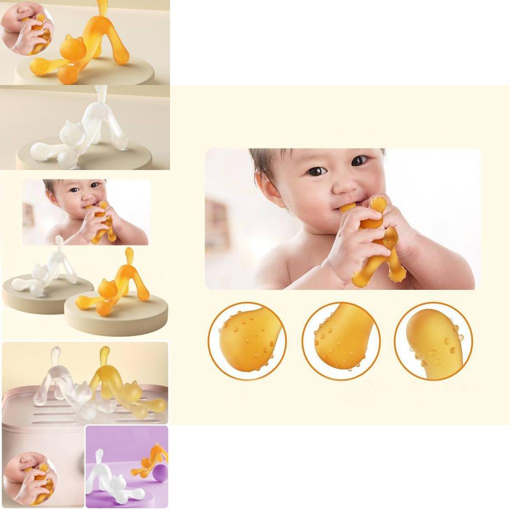 Cute Cat Teething Toy For Babies Made Of Safe Silicone Material