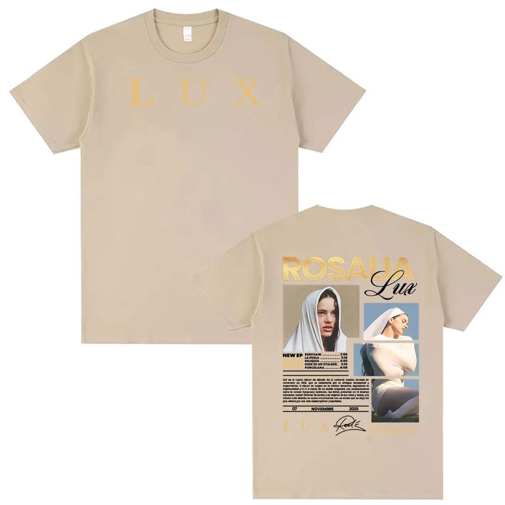 

Singer Rosalia Album LUX Logo Cover Tshirt Street Hip Hop Pop Music Tshirts Men Women Fashion Casual Summer Short Sleeve Shirt 4XL