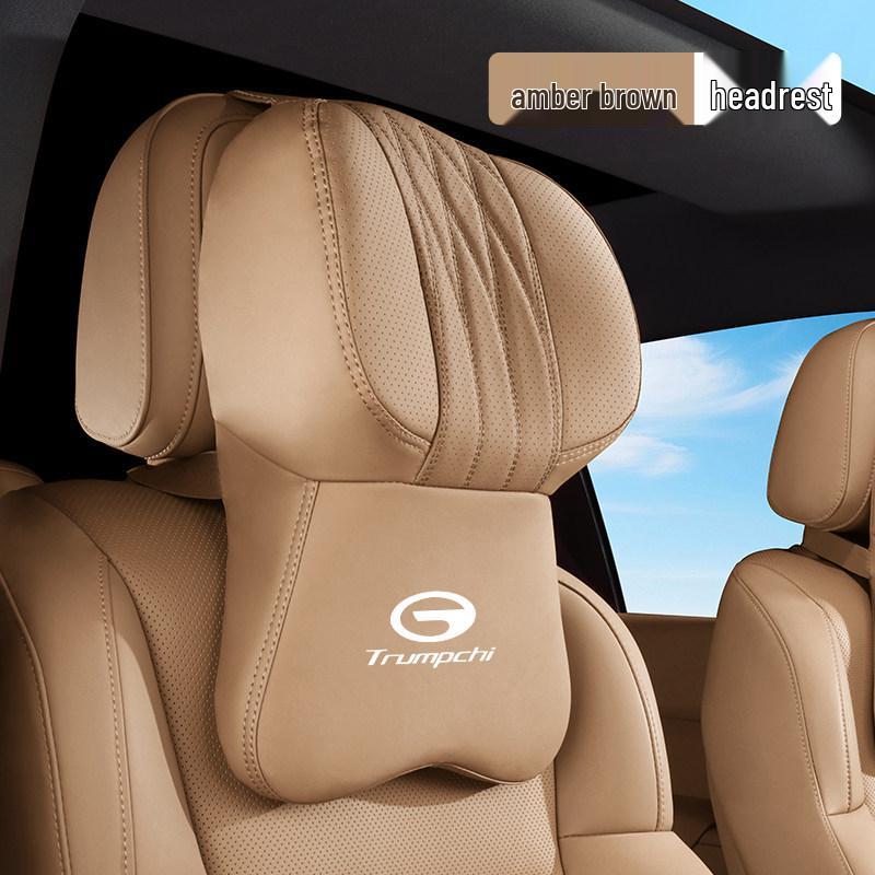 

Trumpchi Headrest and Lumbar Support Pillow - Genuine Leather Cushion for GS3/4/8, M8/6Pro, E8/9