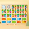 Children'S Early Education Puzzle Color Alphanumeric Cognitive Pairing Fishing Wooden Desktop Interactive Game