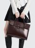 Echte Leder Aktentasche Damen Luxus Mode Vintage Büro Business OL Schulter Seitlich 14 Zoll Laptop Messenger Tragbare Tasche
