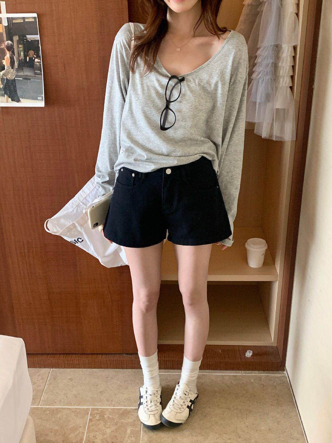 

Women s High Waist Lemon Green Tea Denim Shorts - Spring A-line Wide Leg, Petite, Loose Fit Small чёрный