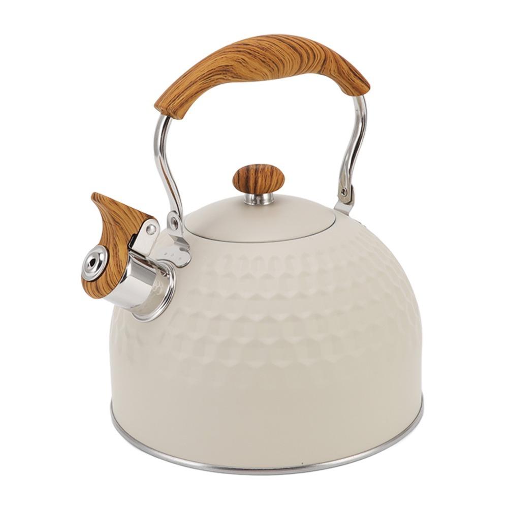 

Stainless Steel Whistling Kettle Heat Insulation Handle Efficient Heating Whistling Tea Kettle Uniform Heating 2.5 Liter