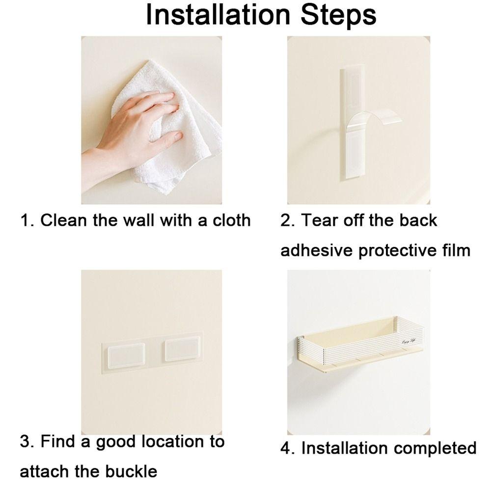 Wall Mounted Bathroom Storage Shelf Plastic Shampoo Storage Rack Wall Hanging Storage Rack  Kitchen