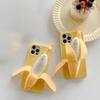 3D Banana Squeeze Phone Case for Apple 15/14/16 Pro Soft Silicone Shockproof Cover with Anti-Stress Toy Protective Case for Girls Women