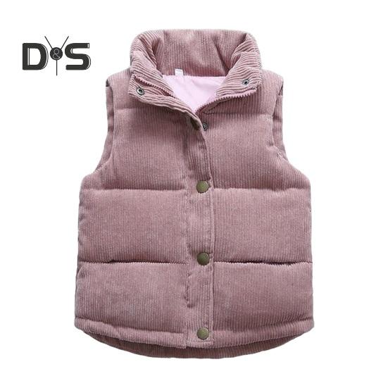 Laste talvejope Unisex paks vest varrukateta tõmbluku ja nööbiga polsterdatud ühevärviline lahtikäiv krae spordi igapäevane kandmine vest mantel