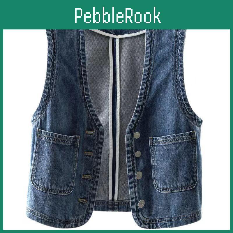 Short Women Denim Vest New Fashion Loose Simple Outerwear Versatile Sleeveless Jean Waistcoat