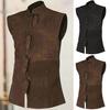 Men Waistcoat Vintage Medieval Renaissance Gentleman Satge Performance Sleeveless Solid Color Stand