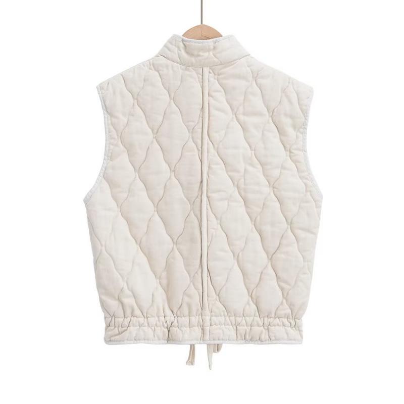 

Женский жилет без рукавов с воротником-стойкой из хлопка 2024 года - Европейская и американская уличная мода M