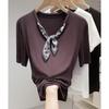 Sibaishai Women's V-Neck Slim Fit Fashion T-Shirt