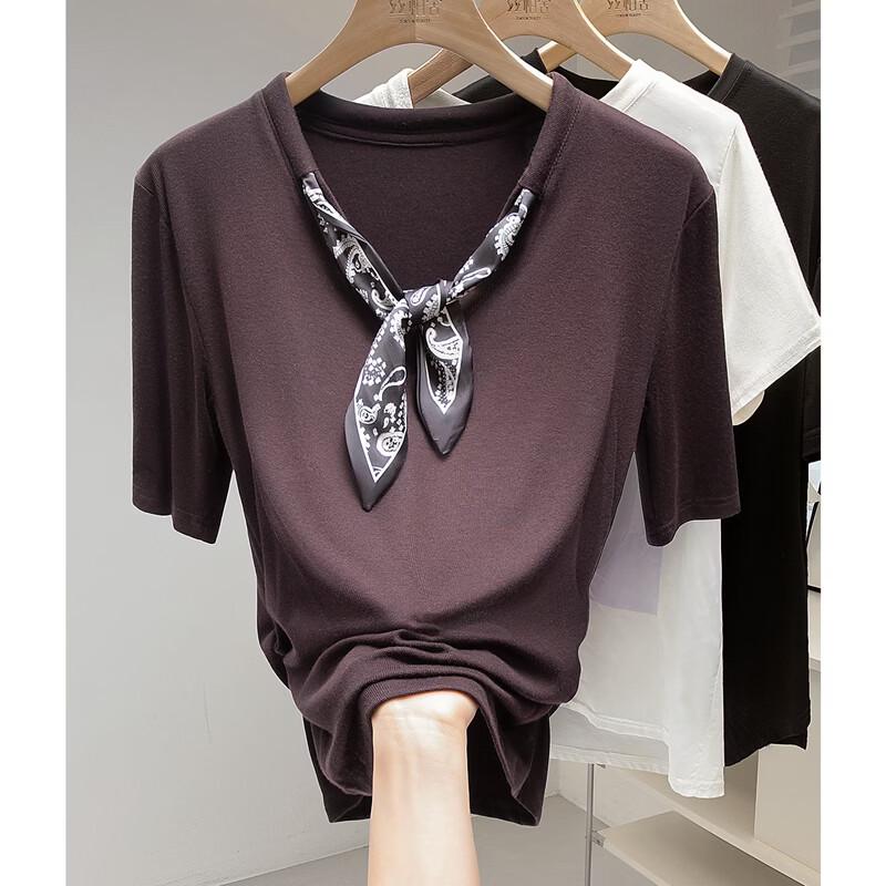 Sibaishai Women's V-Neck Slim Fit Fashion T-Shirt