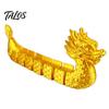 Colorful Gradient Metallic Ornament 3D Printed Articulated Dragon Boat Figurine, Statue with Flexible Bendable Body, Unique Festival Gift Traditional