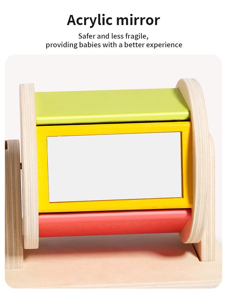 Wooden Sensory Drum: Montessori Color Recognition & Hand-Eye Coordination Toy for Infants