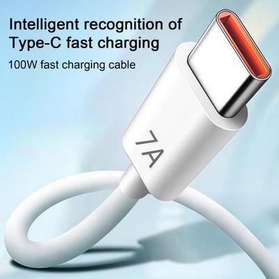 1/1.5/2M 7A 100W Type-C Charging Cable USB-A To USB-C Fast Charging Cellphone Tablet PVC Data
