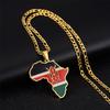 Collana in Acciaio Inossidabile Mappa dell'Africa Hip-hop - Design Nigeria, Somalia, Angola