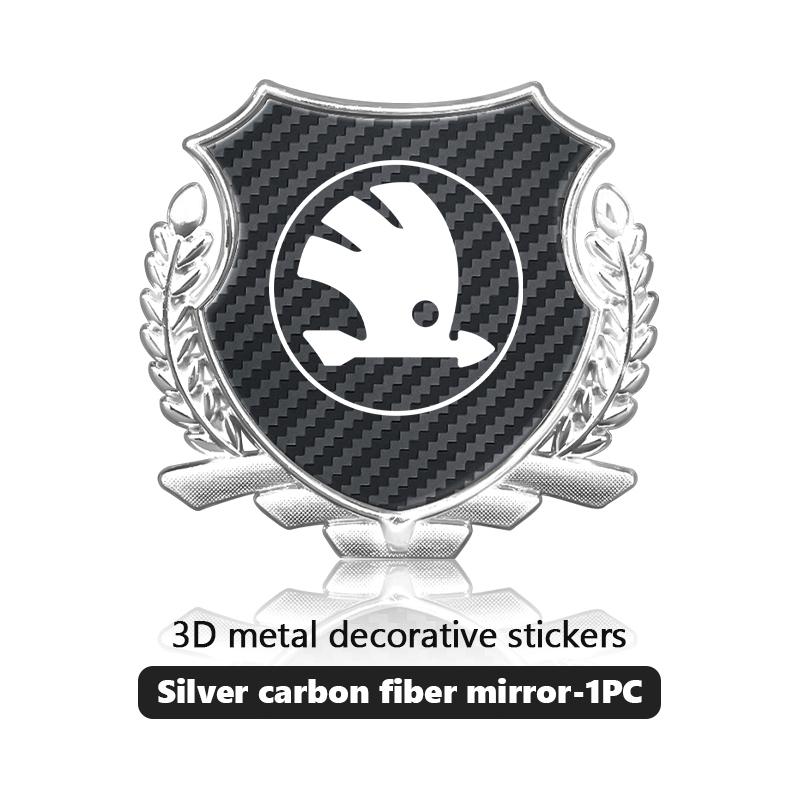 Cycr3 For Skoda 3D Metal Car Side Fender Body Trunk Badge Sticker Accessories VRS Superb Yeti Octavia Enyaq Rapid Karoq Derivati