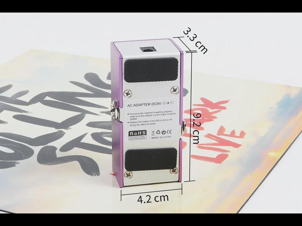 Compact Electric Guitar Effects Pedal: 10 Effects Including EQ, Distortion, Overdrive, Fuzz, Chorus, Simulation & Delay.