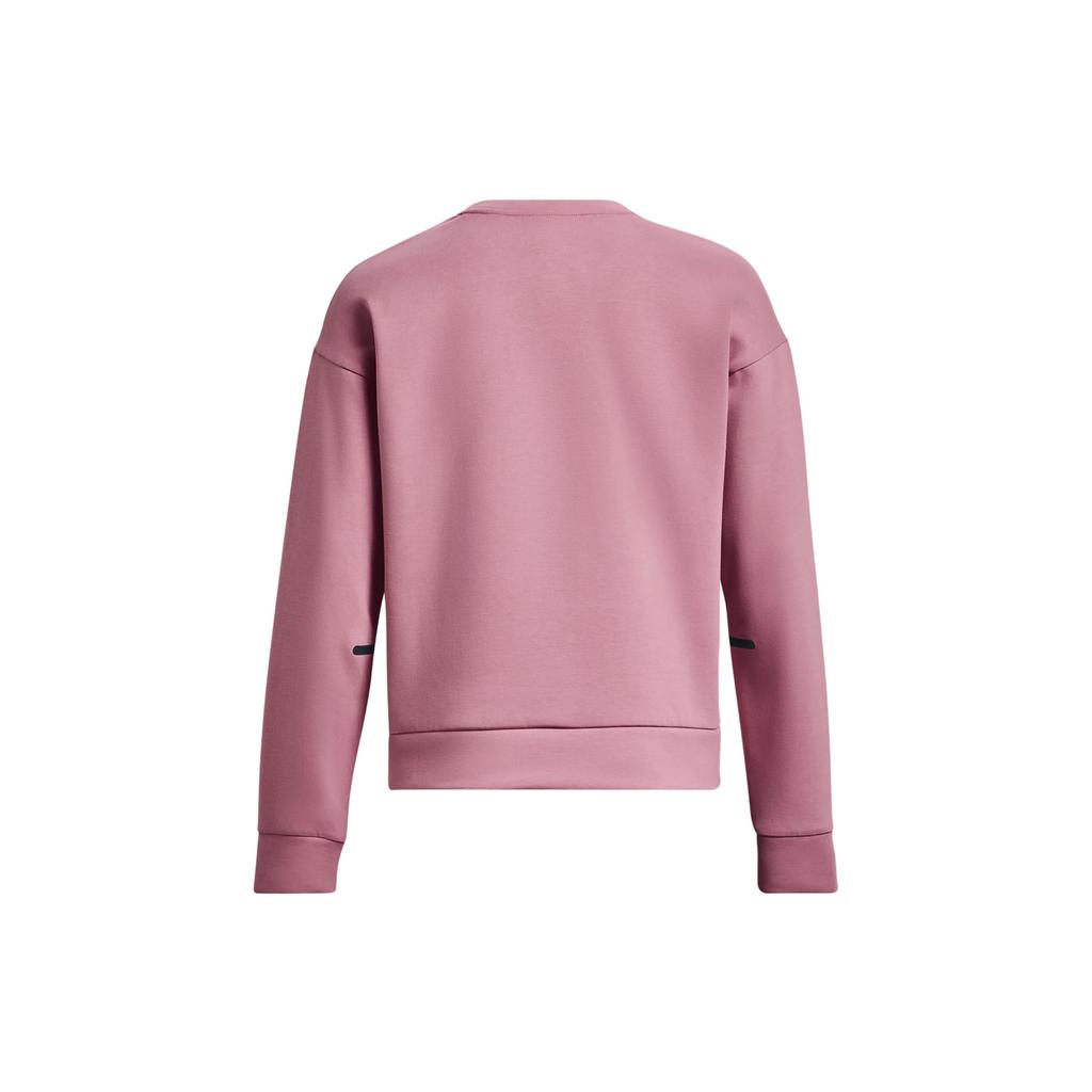 Under Armour Solid Color Loose Fit Crew Neck Long Sleeve Sweatshirt Women Tops Pink 1379835-697
