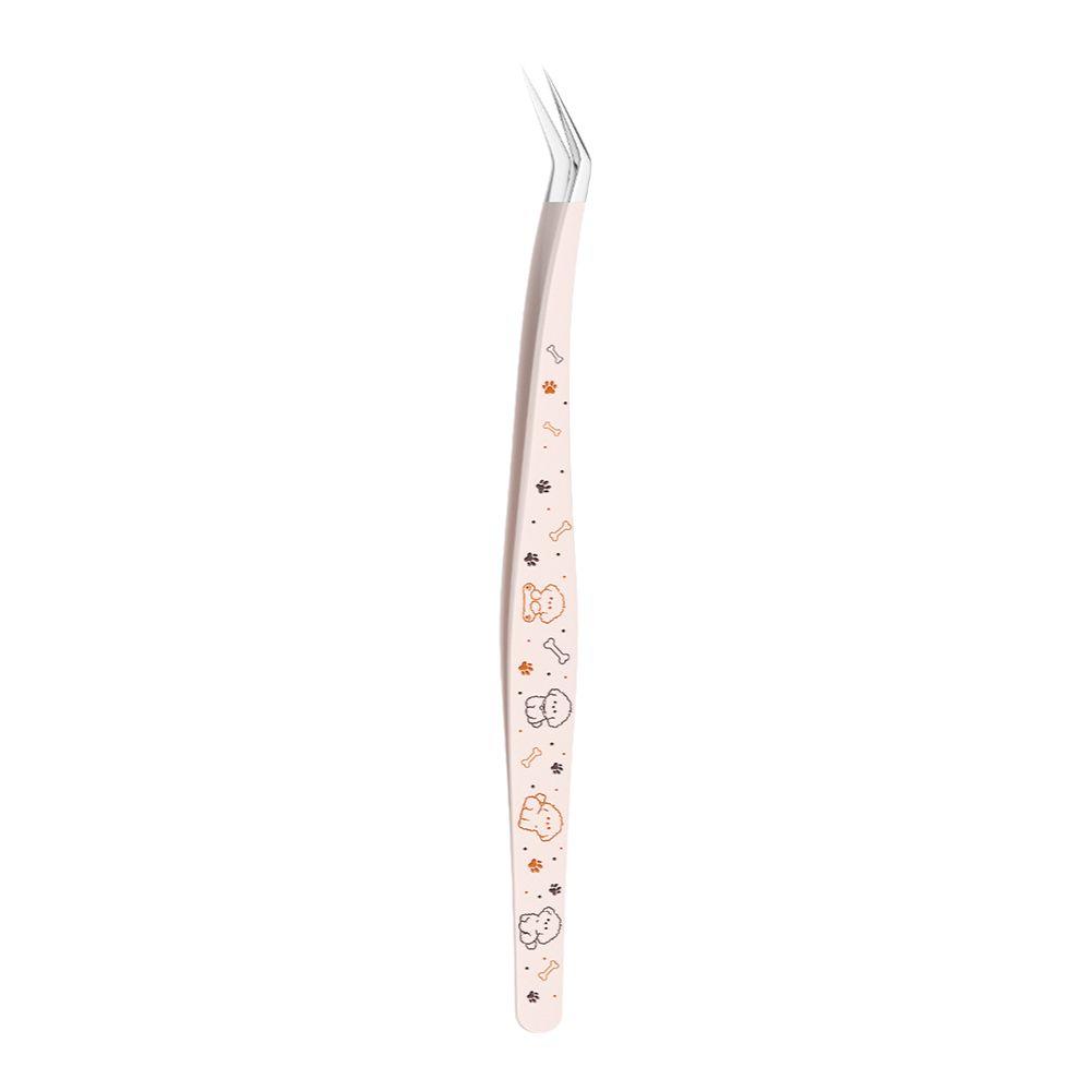 Stainless Steel Scrapbook Tweezers High Precision Anti-static Lash Extension Tweezer Cartoon Pattern False Eyelash Tweezers