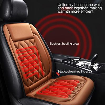 Cojín de asiento de coche con calefacción de 12V, 2 niveles de temperatura, alfombrilla de asiento ajustable, protección contra sobrecalentamiento, textura de rombo, almohadilla de asiento de coche