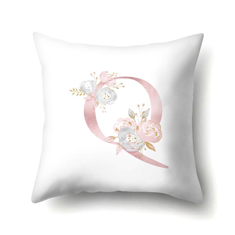 Polyester Pillowcase Automobile Decoration Home 26 English Letter Printing Pillowcase Waist Cushion Cover