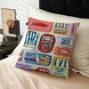 Colorful Sardine Lobster Crab Fish Ocean Pillow Cushion Cover Pillowcase Living Room Sofa Home Decor Customized