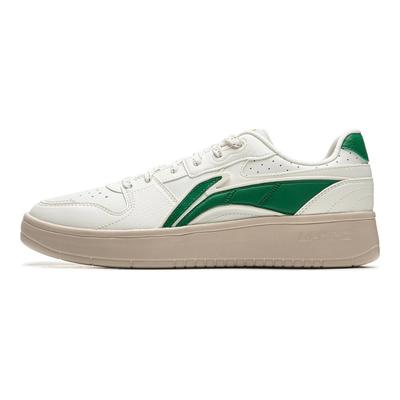 Li Ning Sycee Cushioning Slip Resistant Abrasion Resistant Low Top Skateboard Shoes Men's White Green AGCU515-3