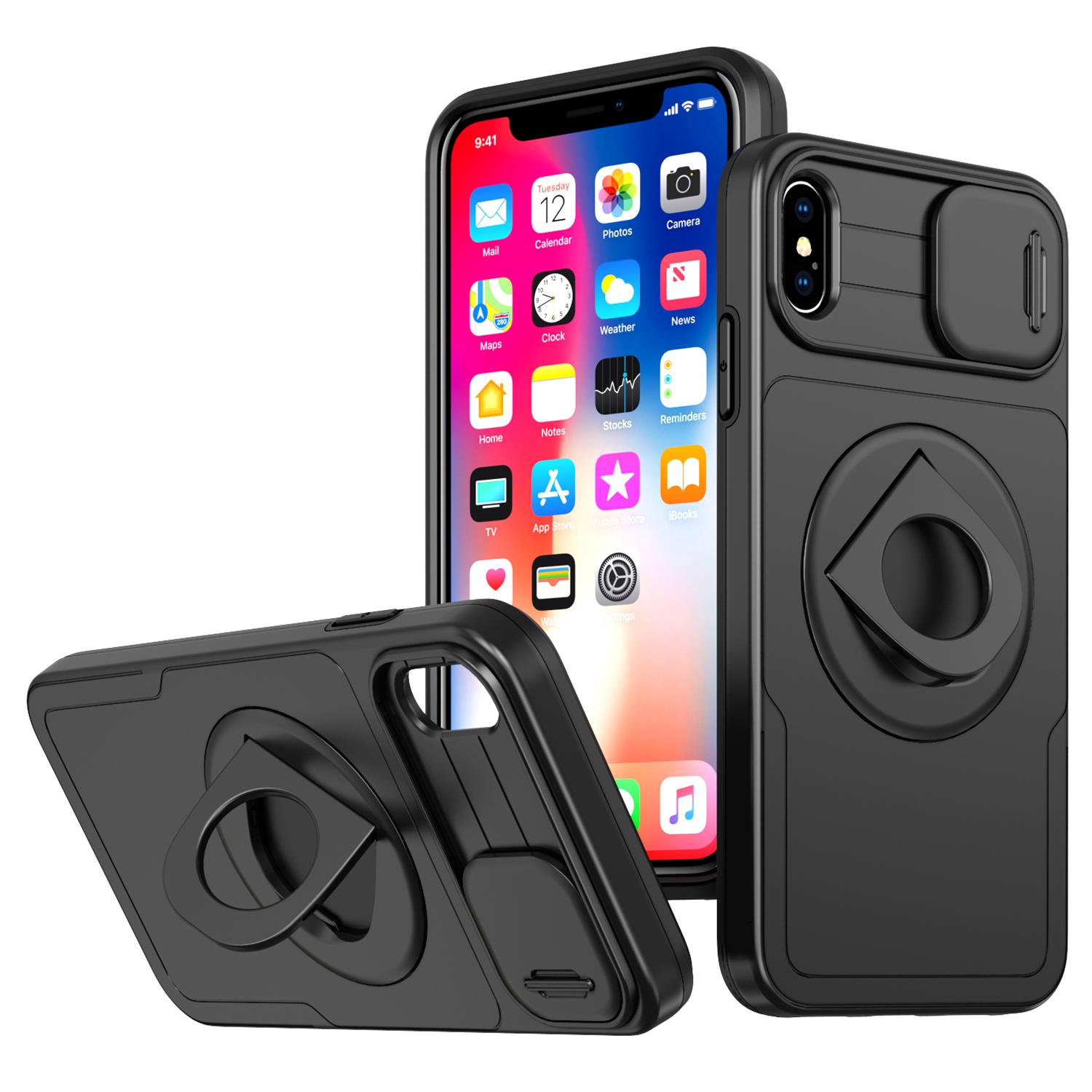 

For iPhone XS Max Phone Case TPU+PC Magnetic Cover Camera Protection Black