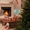 Christmas Heart Ornament With Winter Family Silhouettes Handmade Festival Homes Accent Gift