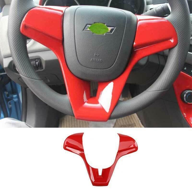 For Chevy Cruze 2010-2015 2016 Glossy Red Steering Wheel Button Cover Trim 1PCS
